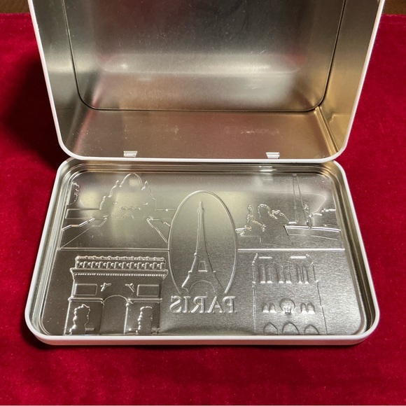 Collectible Metal Box Raised Relief Color Images of 5 Paris Landmarks Hinged Lid - Picture 8 of 11